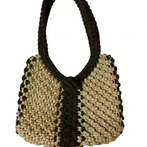 Handmade Vintage Bag. Brown and Tan. - Picture 1 of 8